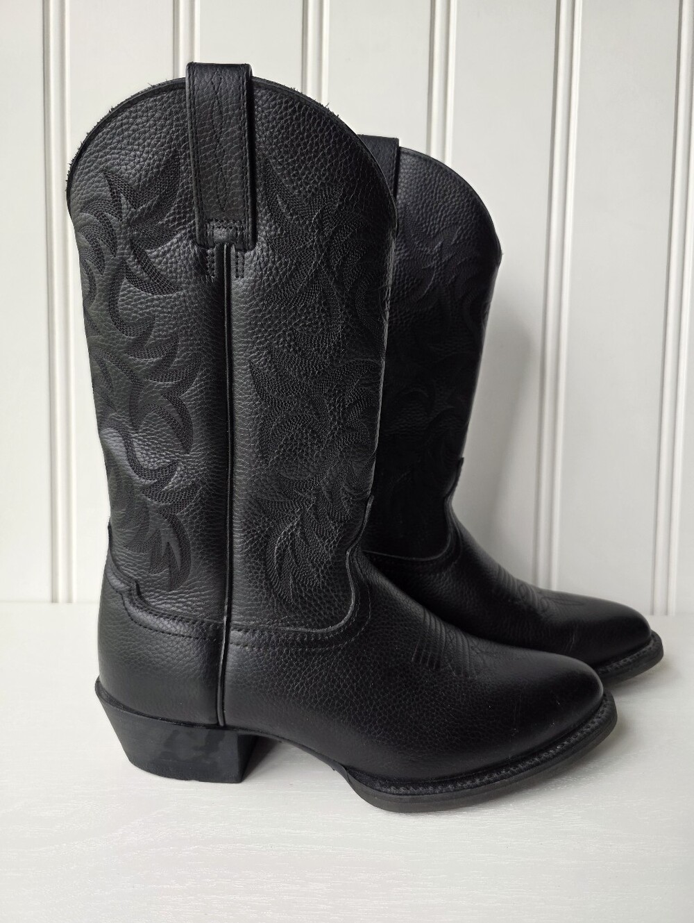 Ariat Heritage R Toe Western Rodeo Cowboy Boots Black Leather 10002218(34770)